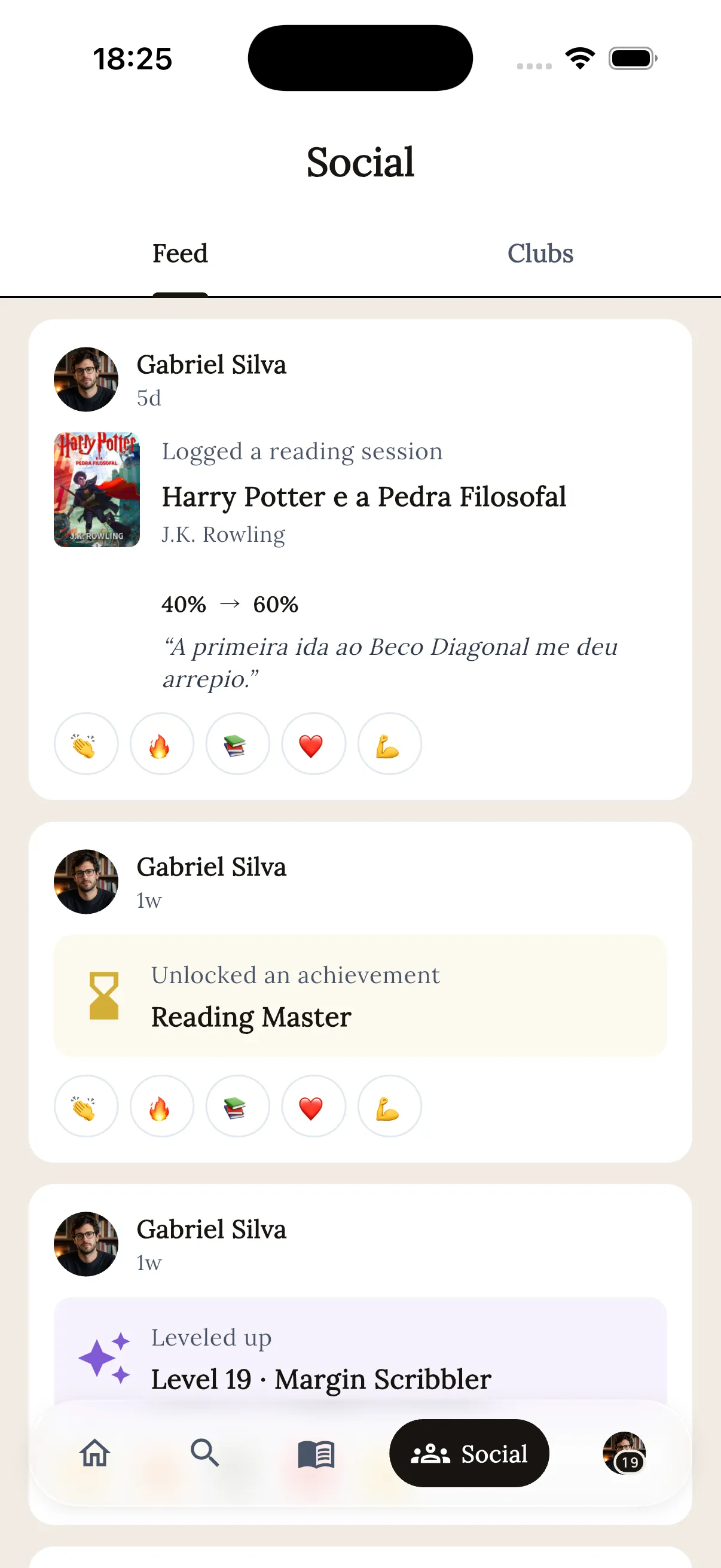 The reading feed